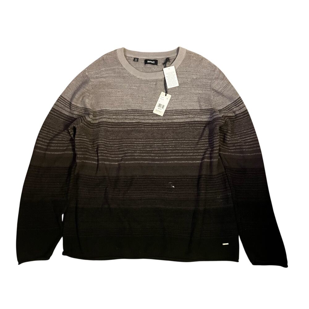 Buffalo by David Bitton Charcoal Gray 100% Cotton Mens XL NWT Classic Sweater